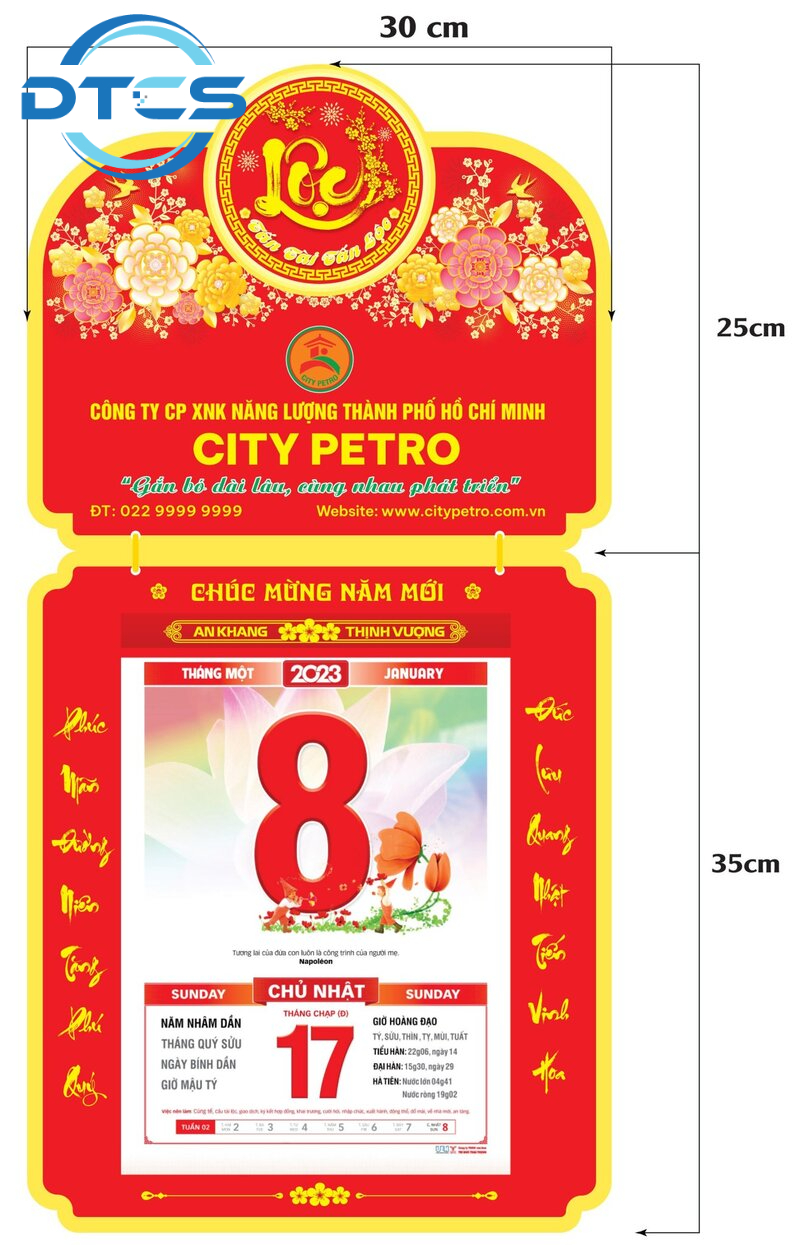 DTCS cung cấp dịch vụ lịch tết Dĩ An, Bình Dương cho Công ty Petro