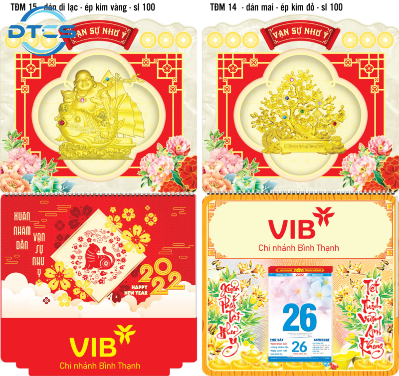 DTCS nhận in lịch tết Phú Giáo, Bình Dương cho Ngân hàng VIB