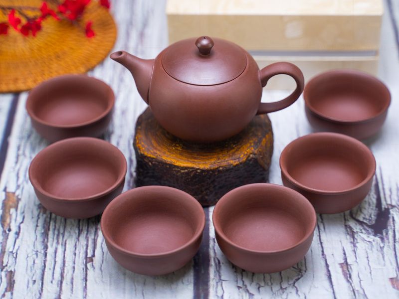 Ấm Chén Đất Nung 12 Bộ ấm chén trà đất nung truyền thống