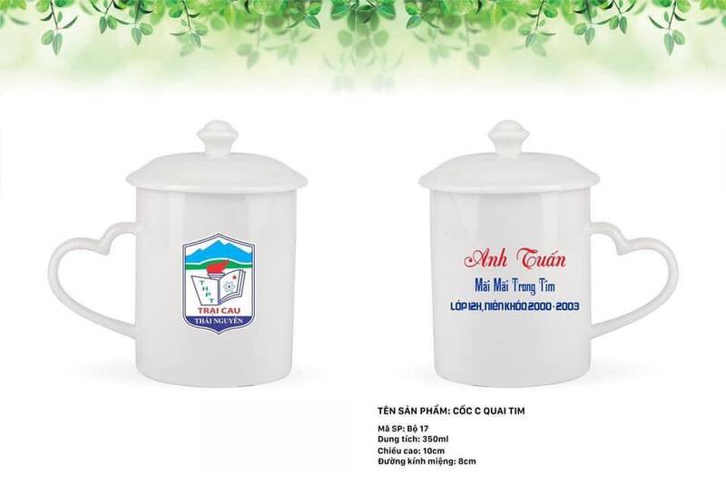 Ly sứ in hình cao cấp có nắp