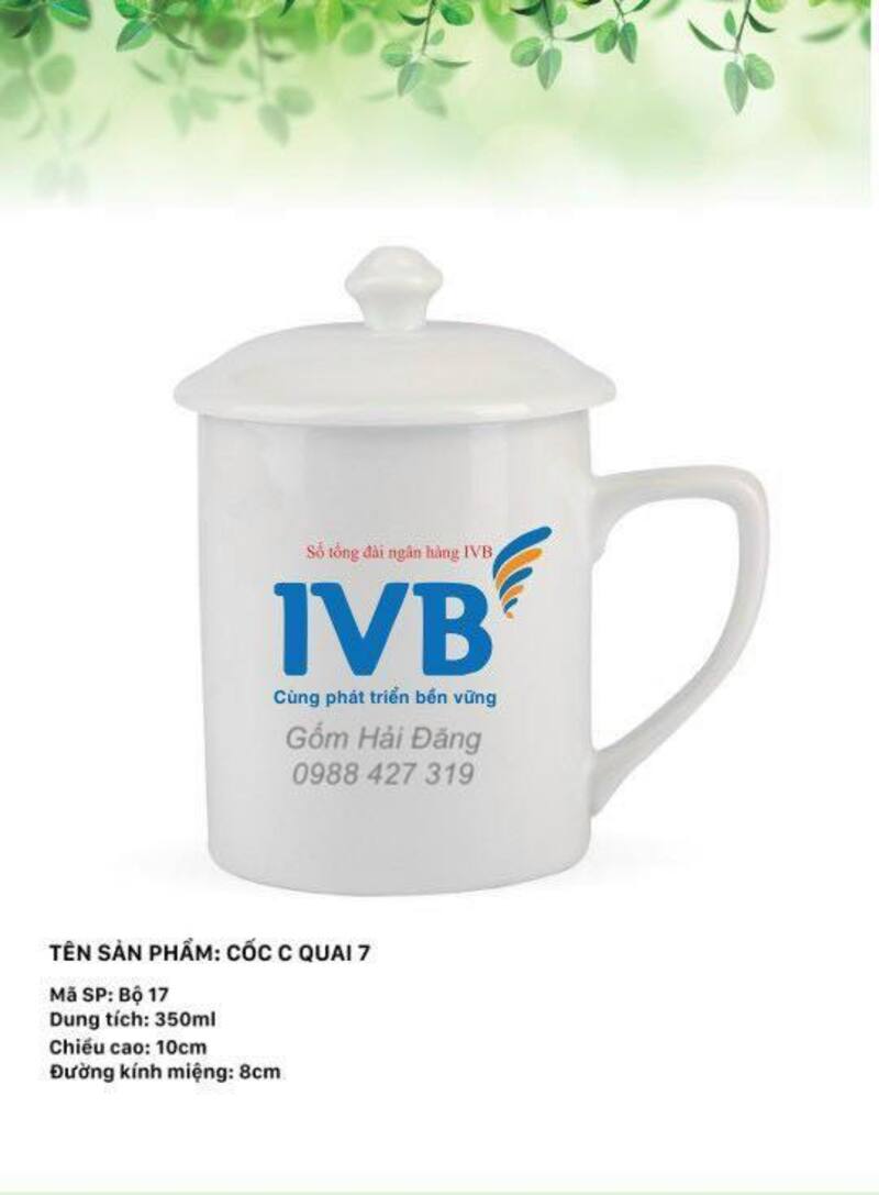 Mẫu in logo ly sứ có quai ivb
