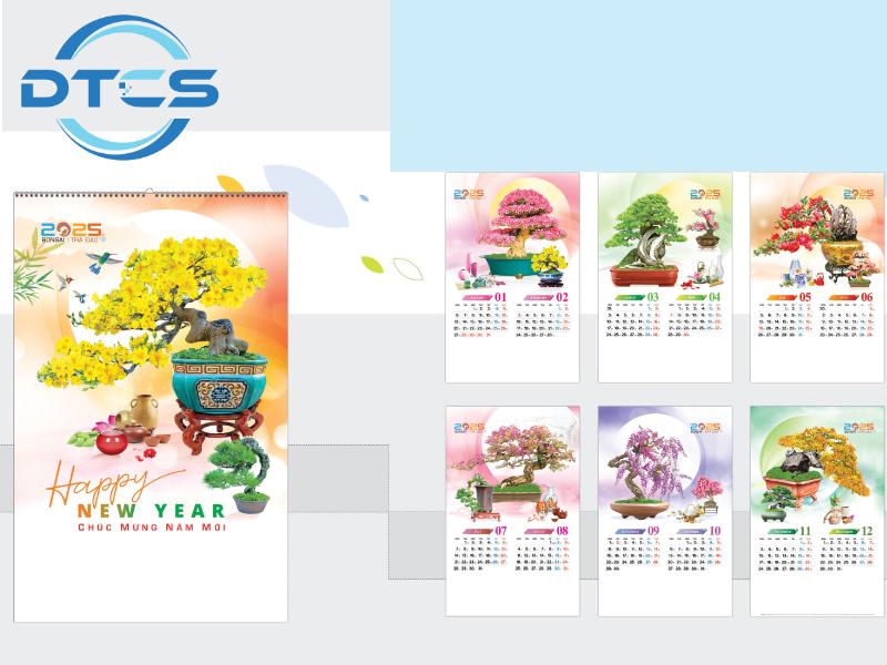 In Lịch Lò Xo 10 Đặt In Lịch Treo Tường Lò Xo