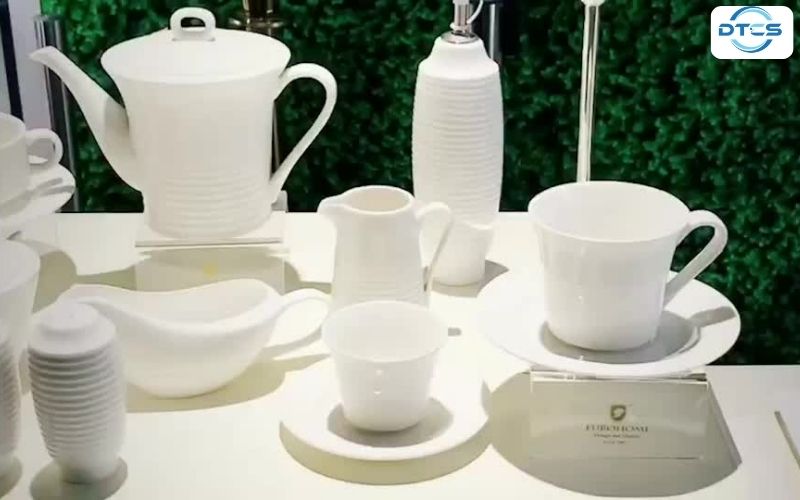 Ấm Chén In Logo 11 Ấm chén sứ trắng tinh khiết