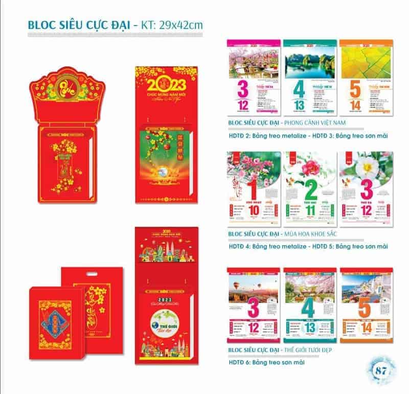 In Lịch Bloc 2022 14 Mẫu in lịch bloc 2022 theo phôi có sẵn 2