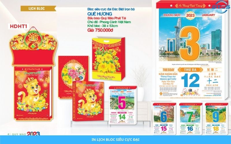 Lịch Bloc Đại - Cực Đại 8 Mẫu lịch bloc siêu cực đại