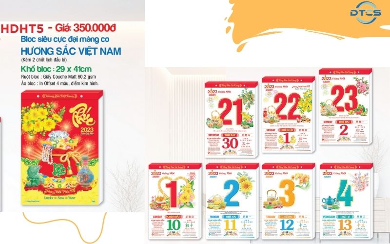 Lịch Bloc Đại - Cực Đại 10 Mẫu lịch bloc siêu cực đại