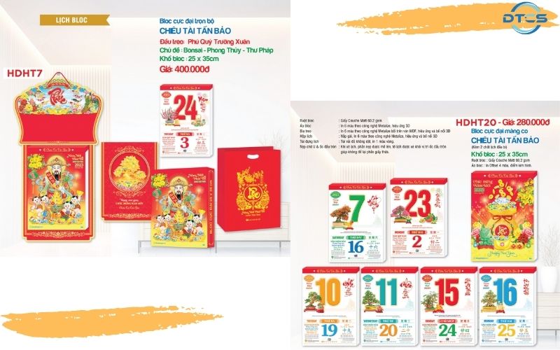 Lịch Bloc Đại - Cực Đại 5 Mẫu lịch bloc đại đẹp