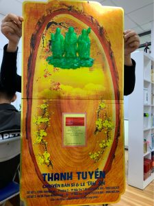 Mẫu lịch gỗ cho công ty Thanh Tuyền chuyên bán sỉ lẻ vải sợi