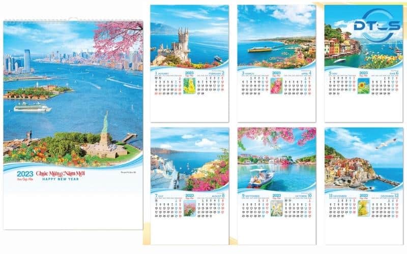 Mẫu Lịch Treo Tường 2022 4 Mẫu lịch treo tường 2022 về phong cảnh