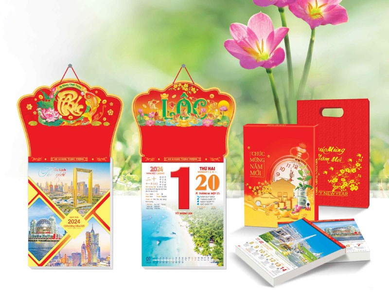 In lịch tết 2024 giá rẻ 1 Mẫu lịch tết 2024 giá rẻ tại Tp.HCM