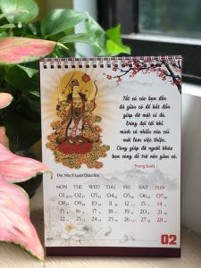 In lịch tết phật giáo để bàn