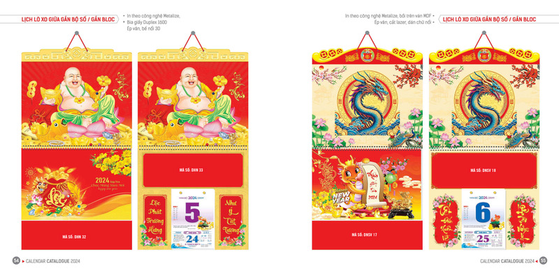 In Lịch Tết Theo Yêu Cầu 16 DTCS - Đơn Vị In Lịch Tết Theo Yêu Cầu