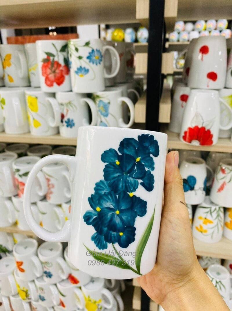 Mẫu Ly Sứ Đẹp 13 Ly sứ in hình hoa văn